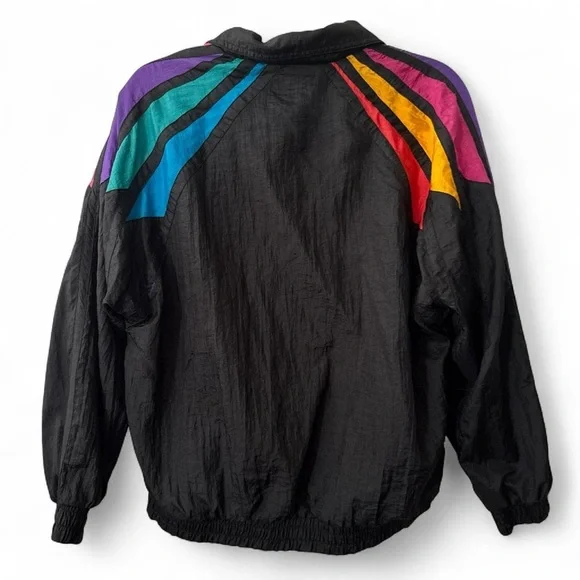 Vintage Active Stuff Black Multicolor Winbreaker - Picture 4 of 5